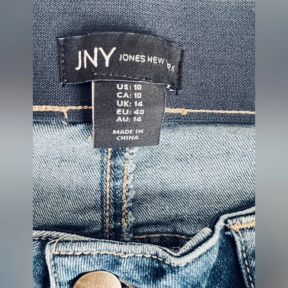 Jones New York Blue Flare Wide Leg Denim